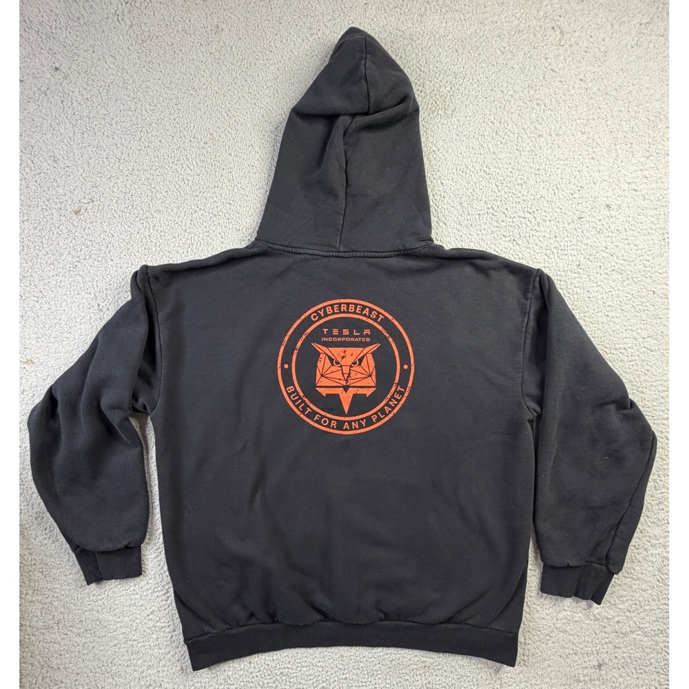 Tesla Cyberbeast Truck Hoodie Black "Built For Any Planet" Owl Logo Pullover 3XL